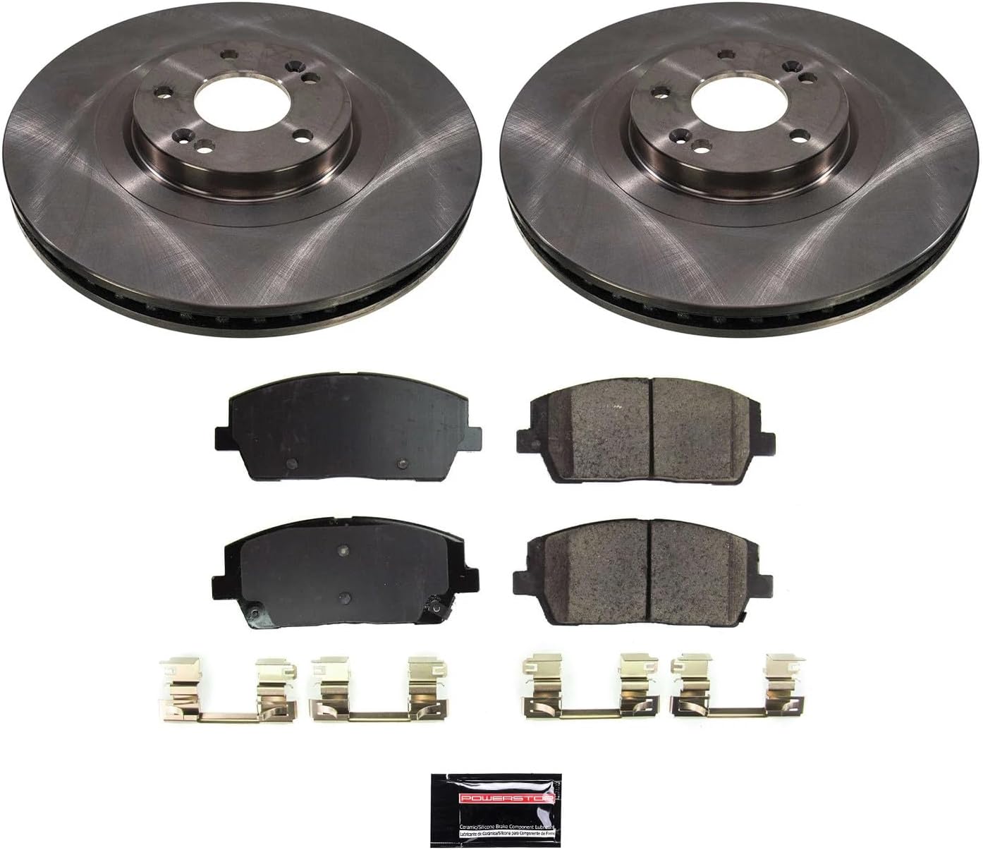 PowerStop Front Brake Kit For Hyundai Palisade 2020-25 | Kia Telluride 2020-24 - Disc Rotors & Ceramic Brake Pads Replacement, KOE8750