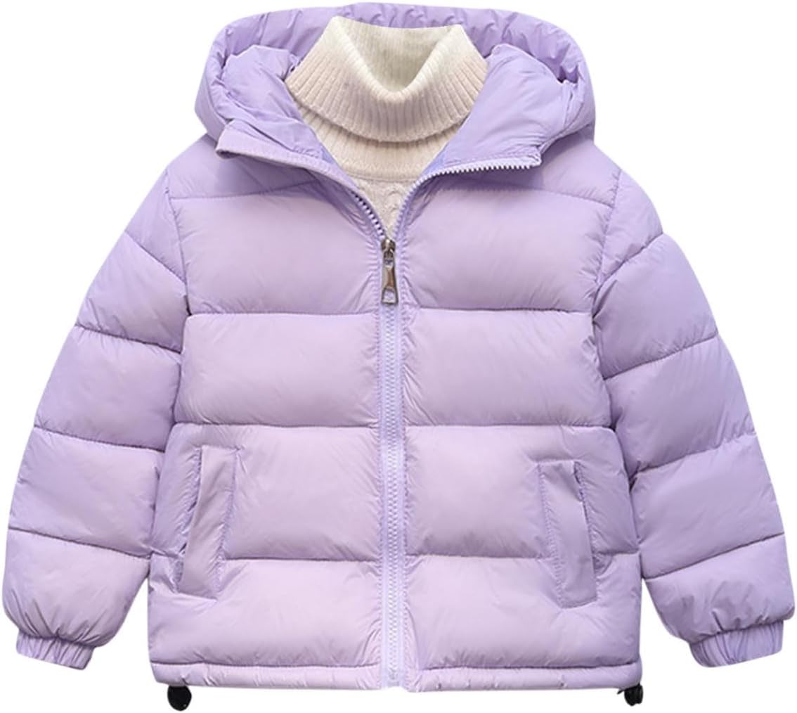 Girls Cute Puffy down Jacket Winter Coat Kids Hooded Quilted Jacket Tween Casual Warm Puffer Coat Outwear 4-12 Years Black 9-10 Years - Image 1 of 2