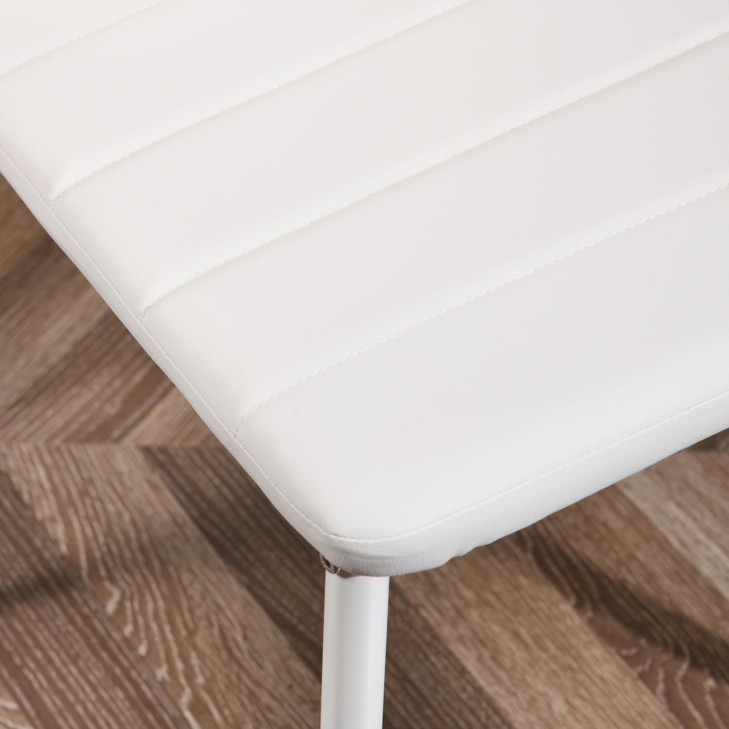 Ensemble de salle à manger rectangulaire en bois de chêne blanc avec 4 chaises blanches modernes 120 x 70 x 75 cm