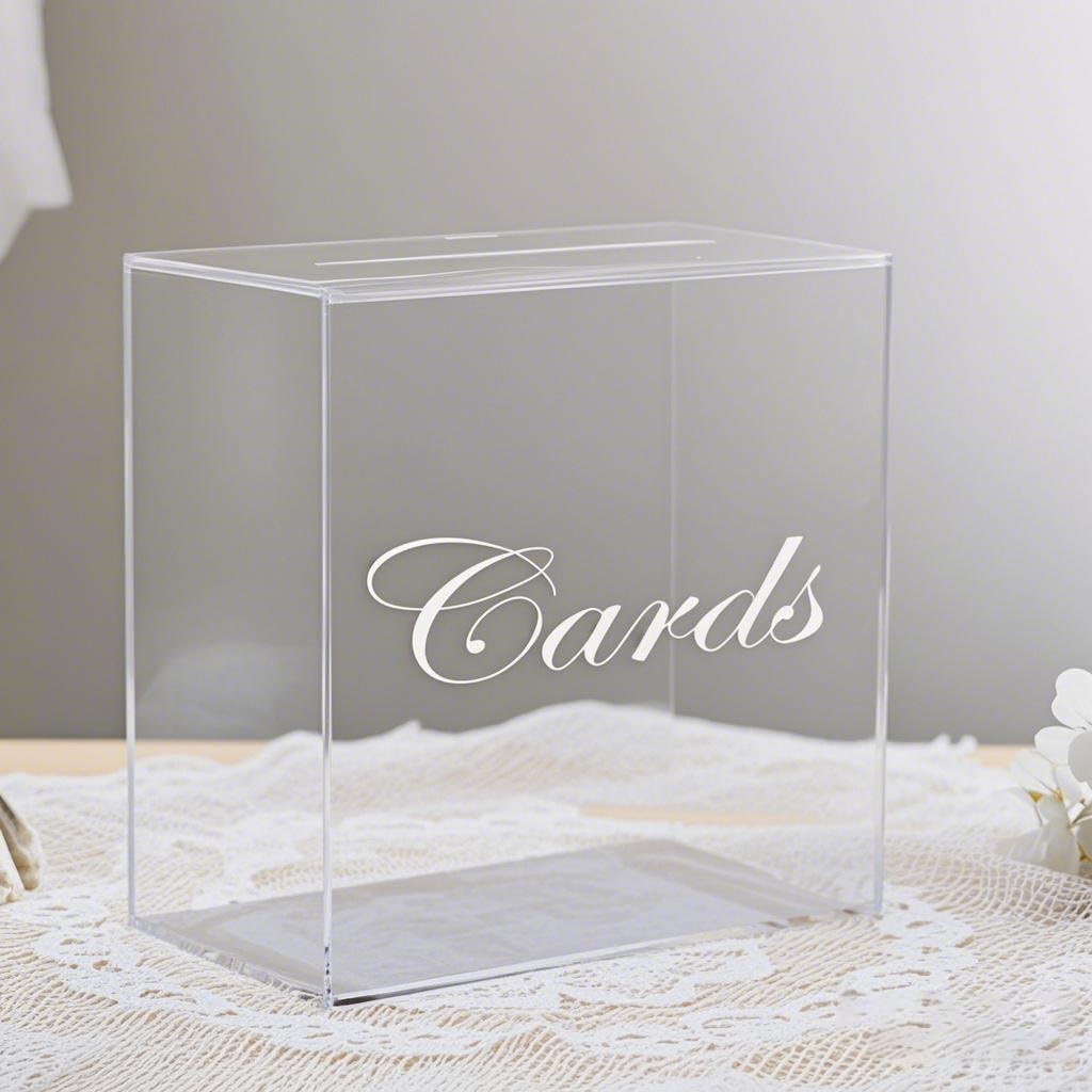 Large Gold Mirror Acrylic Wedding Card Box with Slot and Pen, 10x10x5 inch Wedding Receptions Wishing Well Money Box, DIY Card Box for Wedding, Party, Graduation, Bridal Shower, Birthday (Gold Mirror)