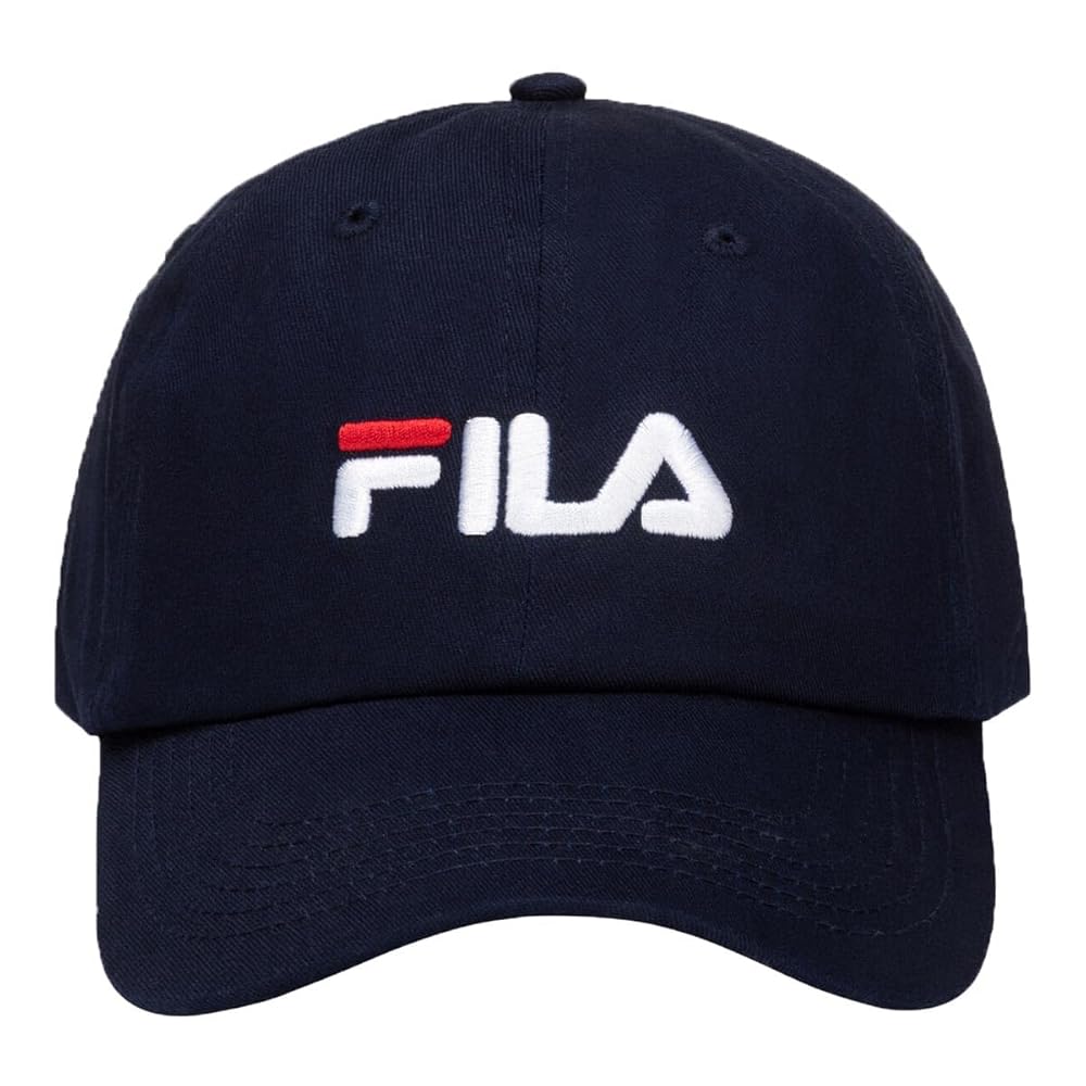 FILA☆Lowercase letter Logo Ball Cap Fila Unisex Speed Logo Cotton Twill Slouch Adjustable