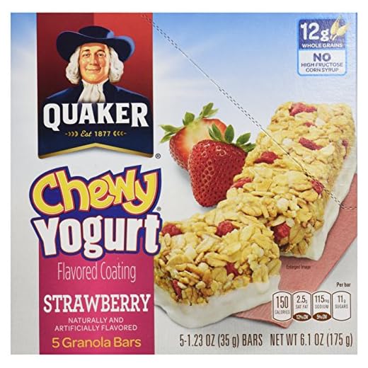 Quaker Chewy Yogurt Granola Bars, Strawberry, 6.1 oz