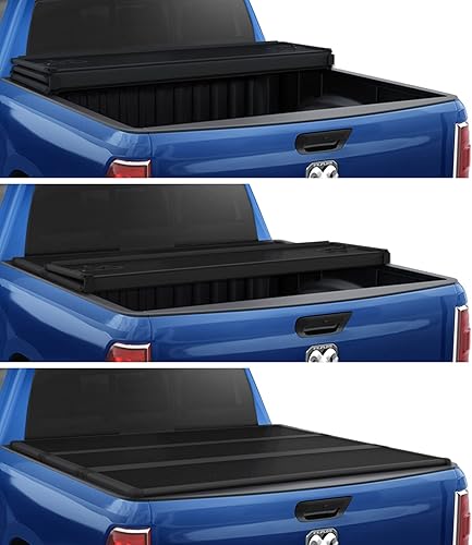 Miniatura 3 de Lyon Cover 6'4"  76.3" Hard Tri-Fold Truck Pickup Bed for 2003-2024 Ram 1500 2500 3500 wo Rambox  LED Lamp  3 Years Warranty