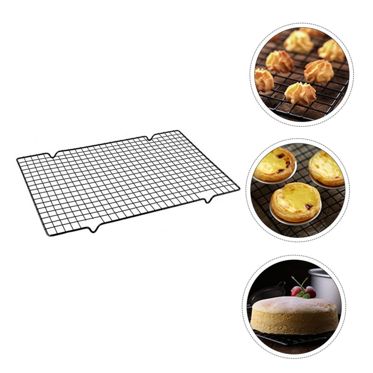 Abaodam Outdoor Iron Barbecue Net Non Stick Grilling Rack for Baking Cakes Cooling Bread Vegetables Durable Easy to Clean for Outdoor Cooking BBQ Parties