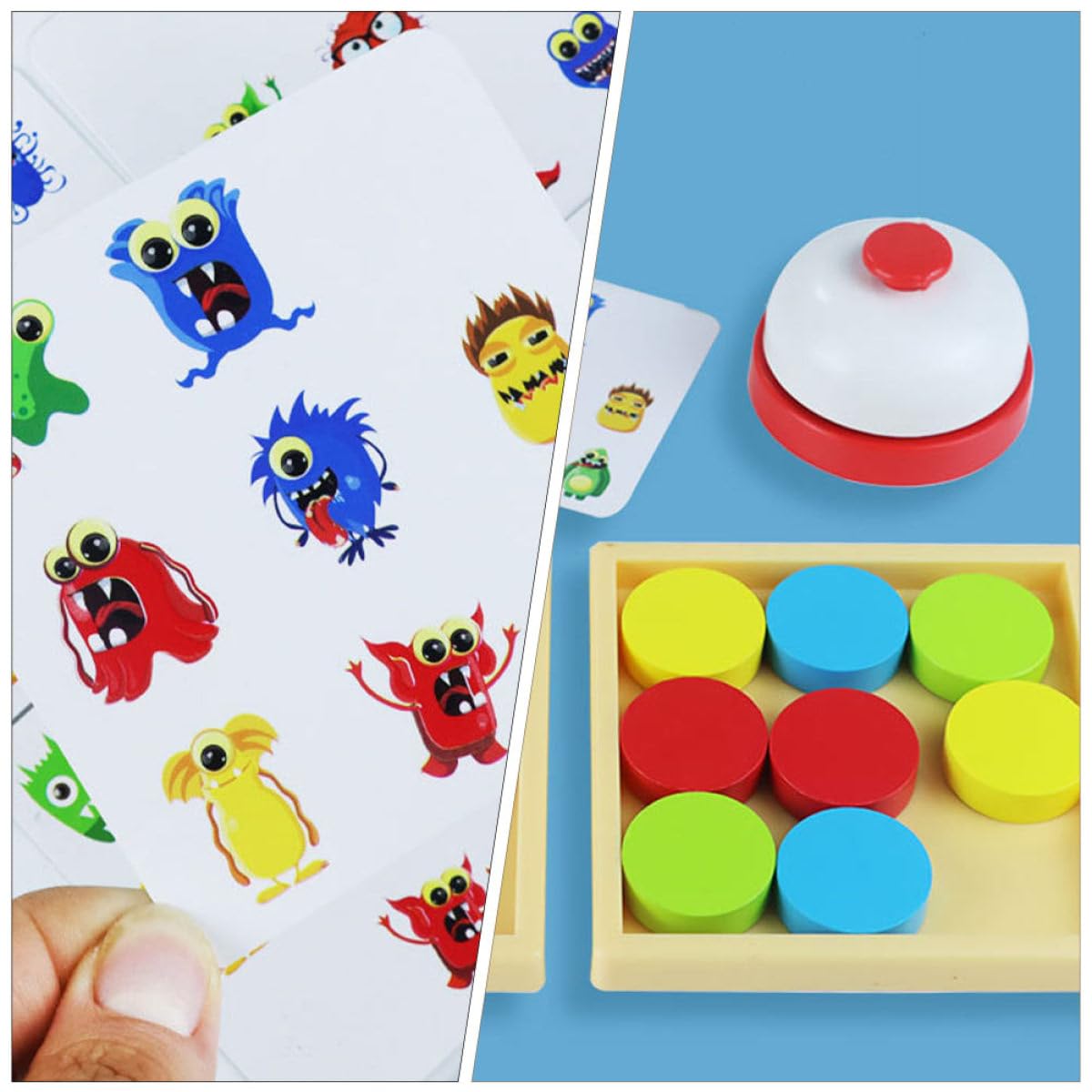 Alasum Juguete de Entrenamiento Lógico de Madera para Niños, sin Esquinas Afiladas ni Rebabas, Ligero Cartas para Juego en Grupo