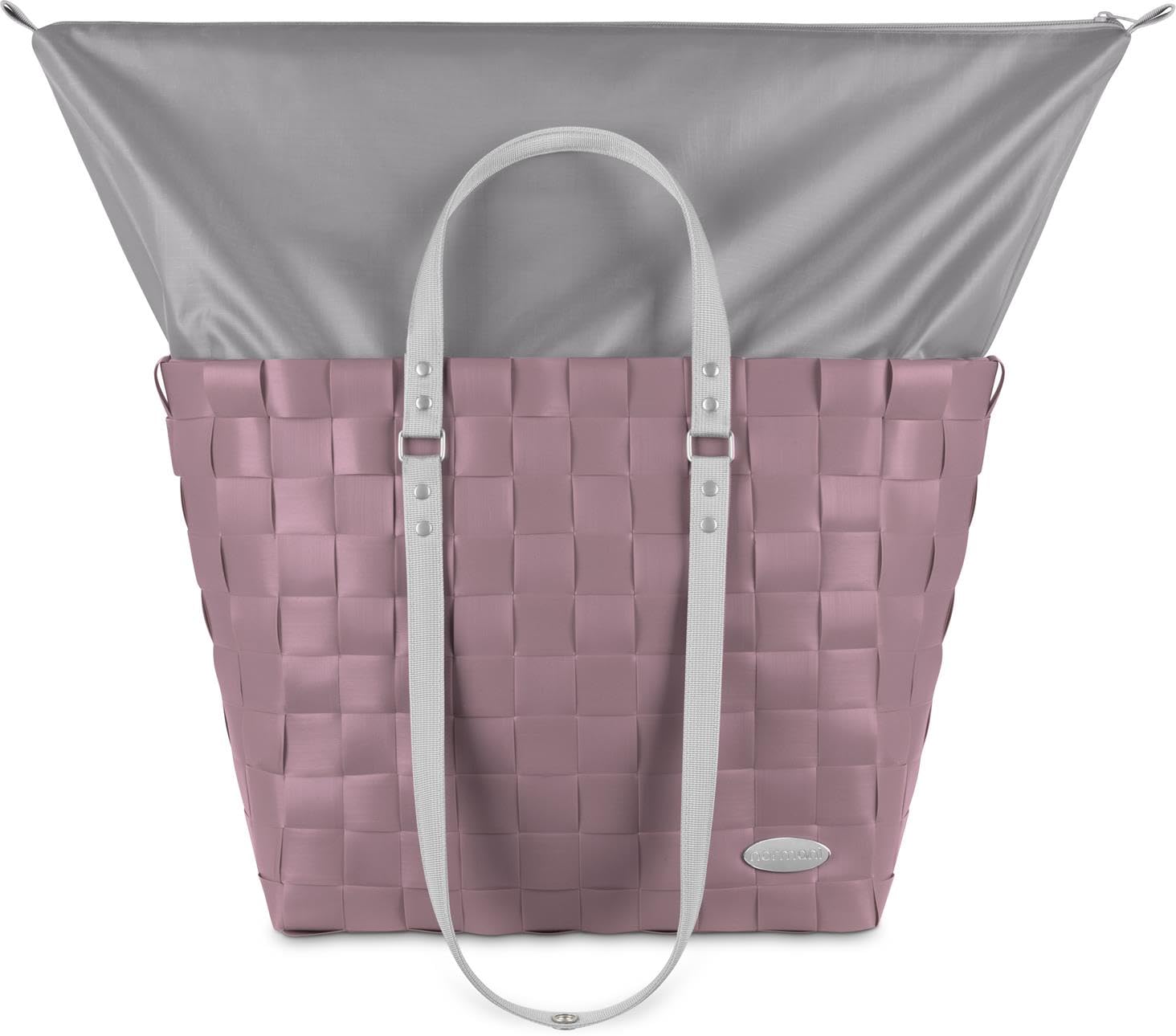 normani Einkaufskorb 25 + 15 l mit erweiterbarem Volumen und langen Henkel aus recyceltem Material