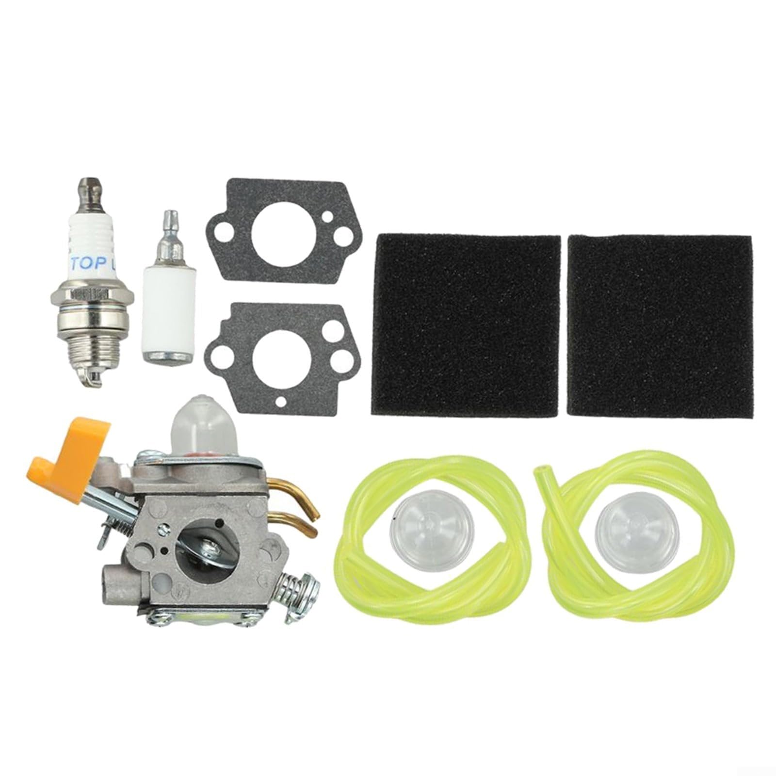 Kit Carburateur Pour Débroussailleuse Ryobi PLT3043YE - Avec Filtre à Air, Bougie, Tuyaux, Démarrage Rapide