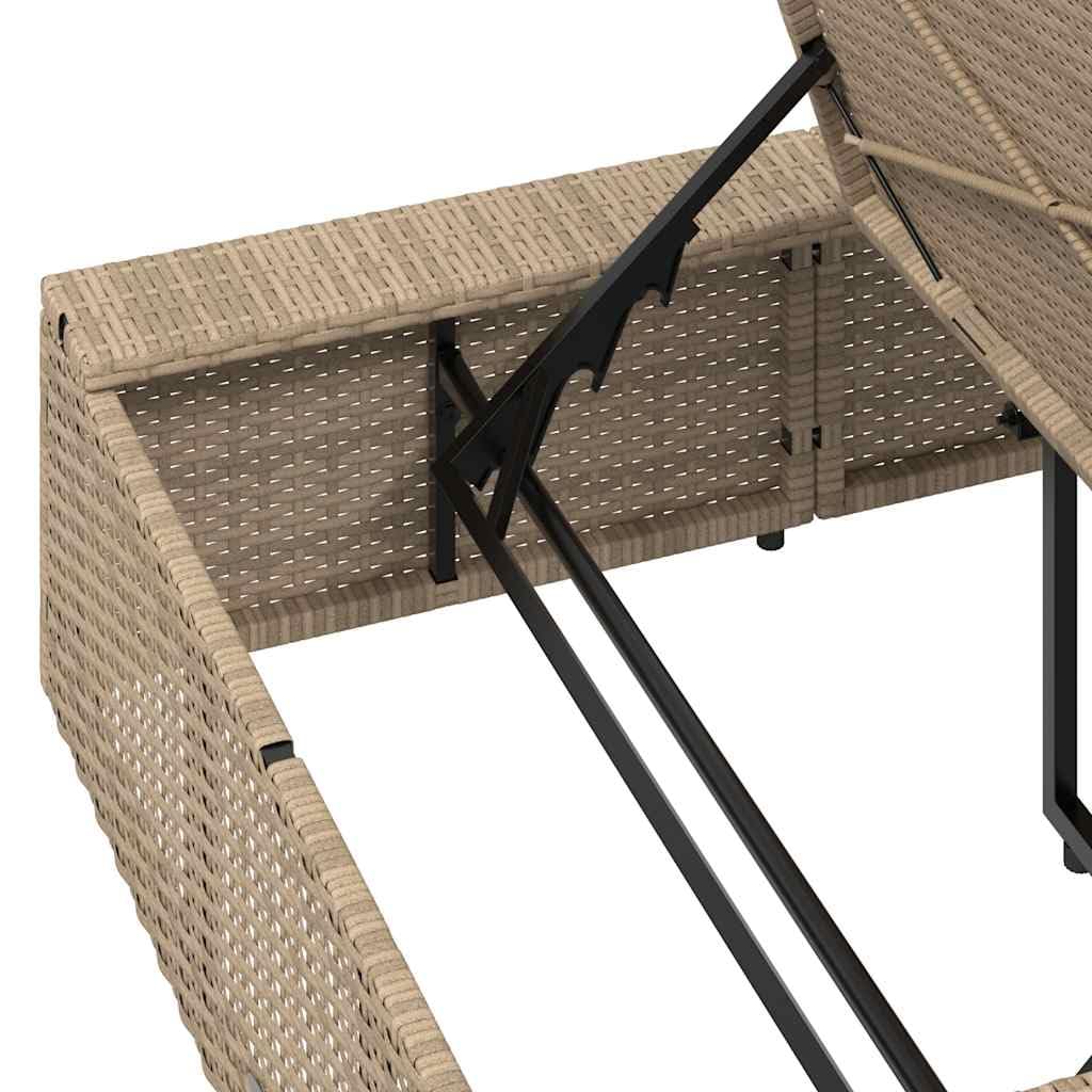 vidaXL Tumbona con cojín Flotante ratán sintético Beige