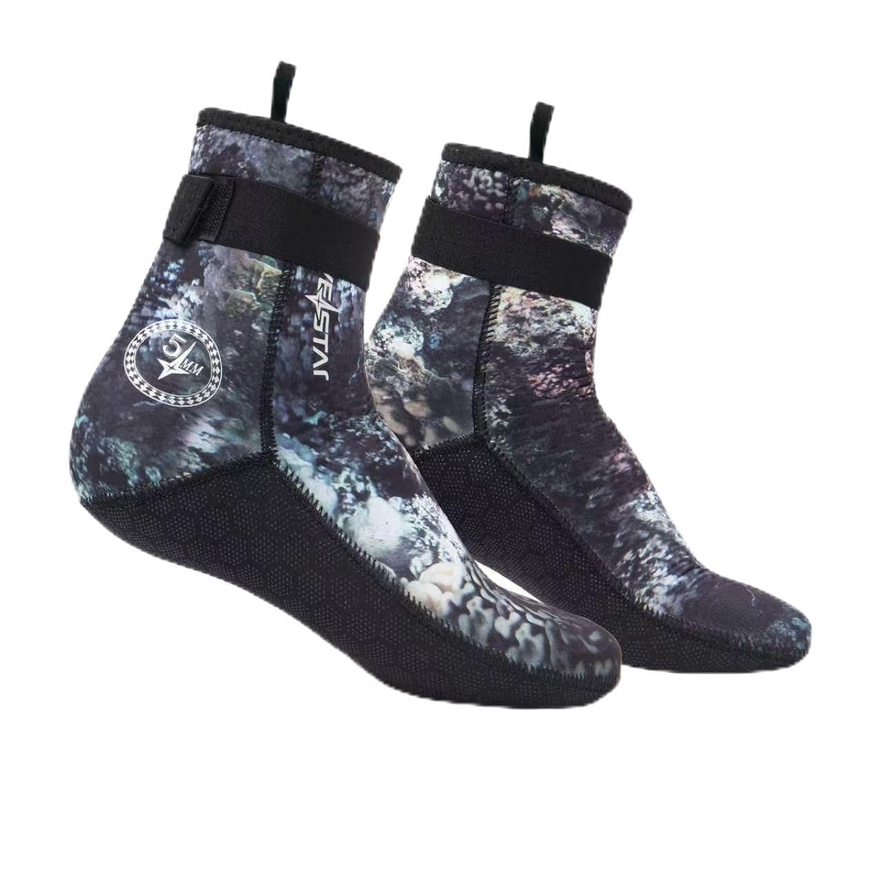 DIVESTAR 7mm/5mm/3mm Neoprene Diving Socks for Men Women,Anti-Slip Wetsuit Socks Beach Booties for Water Sports (US, Alpha, 3X-Large, Regular, Regular, Camo-5mm)
