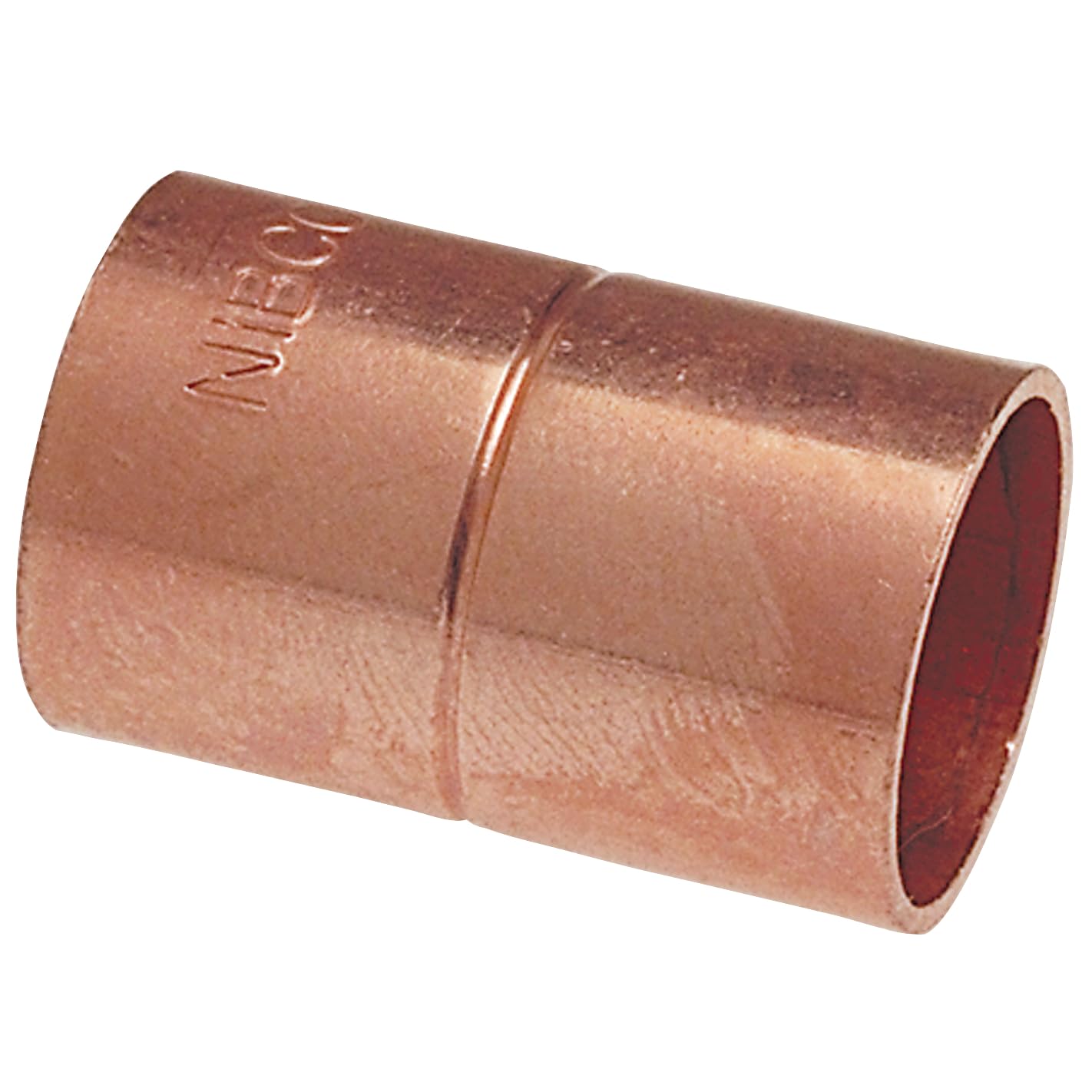 NIBCO Fig No 600-RS, 3/8 in. Copper Coupling with Rolled Tube Stop, Cup x Cup, Solder