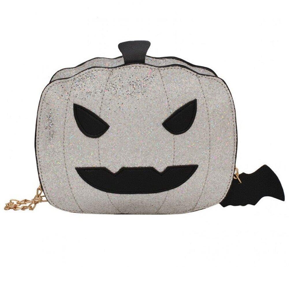 Sac à bandoulière diable d'halloween en cuir synthétique noir et rouge avec chaîne