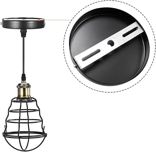 Miniatura 5 de MECCANIXITY Placa de luz de techo 5.709x0.787x0.630 in Soporte de montaje para lámpara de oficina en casa, 1 juego