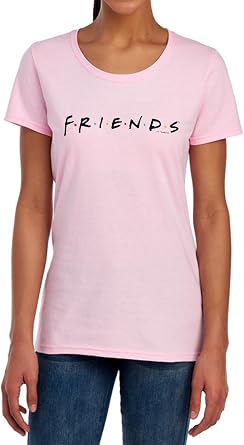 Popfunk Classic Friends TV Show Logo Womens Premium Cotton Short Sleeve Graphic T-Shirt Athletic Heather