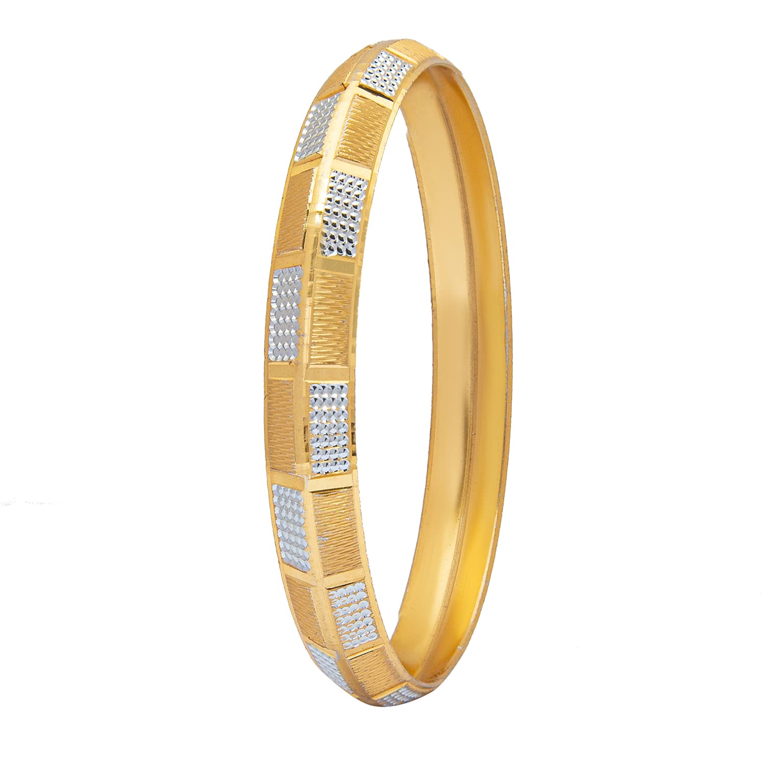 Shining Jewel - By Shivansh Stylish Self Design Amritsari Two Tone Gold Plated Sikh Kada for Men (SJ_3477_2.12) (B0BFLGLXN6) Amazon Price History, Amazon Price Tracker