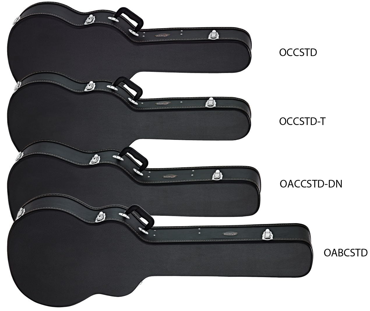 Ortega Guitars Economy Guitar Hardcase - Tasche für 3/4 Gitarre - Höhe 98 cm - Vinyl, Schwarz (OCCSTD-34)