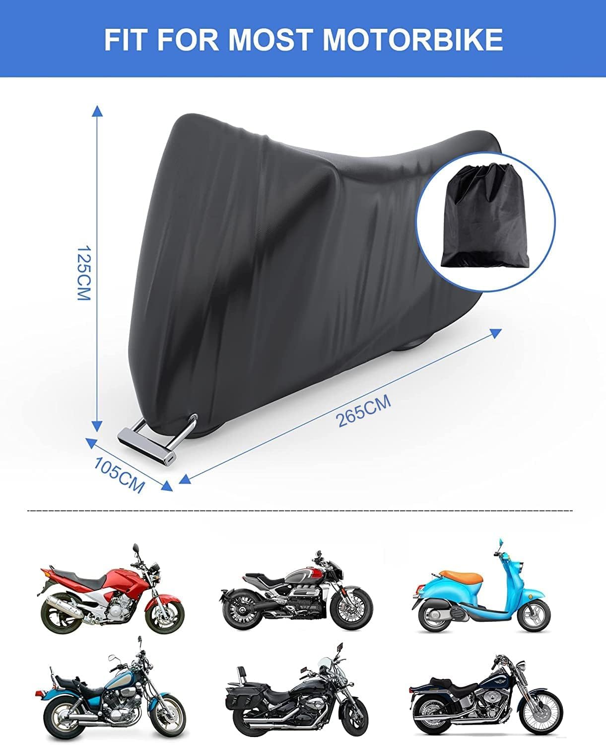 Thick Oxford Motorcycle Waterproof Cover Universal Outdoor Protection