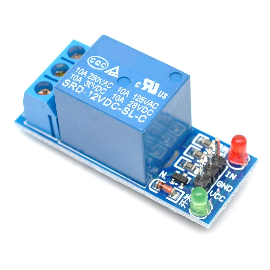 GTIWUNG 6 stuks 1 kanaals 5V relaismodule met led-display, One Channel relaismodule 5V, 1-kanaals relaisplaat, één kanaalrelaismodule board schild voor PIC, AVR, DSP ARM, MCU voor Arduino relais