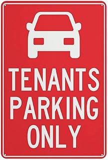 Tenants Parking Only Reflective Aluminum Metal Signage - 8"x12", with Symbol, Weatherproof - Apartment Lot, Rental Property, Condo, Townhouse