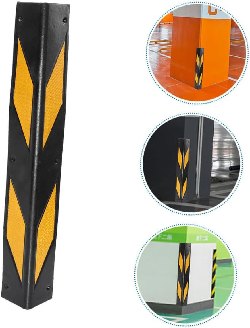 Reflective Rubber Corner Guard Durable Wall Protector for Parking Garages Prevents Vehicle Damage Enhanced Night Visibility Safety Bumper