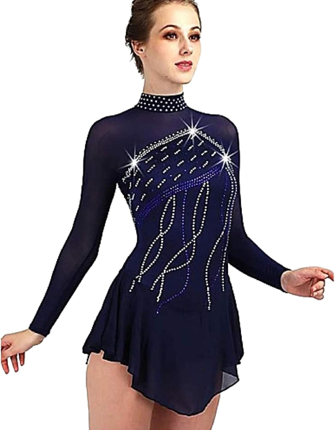 Girls' Figure Skating Clothing Handmade Ice Roller Skating Dress for Stage Performance