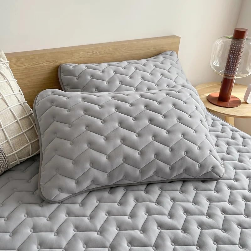 Protector Impermeable Colchon, Cubre Colchon Juego de cama impermeable de 3 piezas, 1 funda de colchón, 2 fundas de almohada, sábana ajustable suave y cómoda, protector de colchón duradero y lavable.(