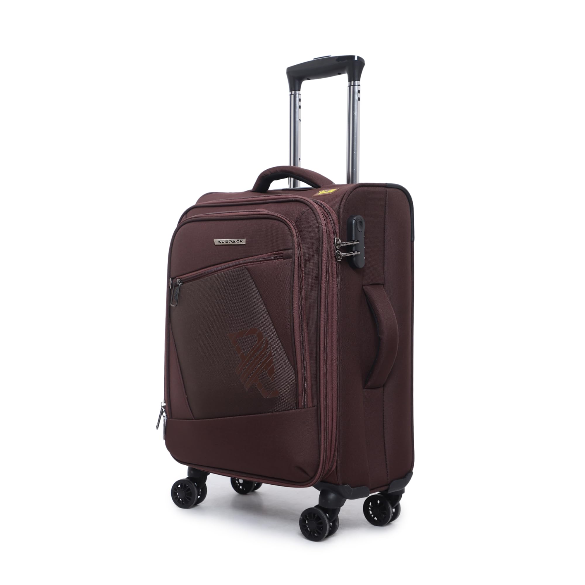 Falcon 59 cm Soft-Sided Cabin Size Carry-On Expandable Suitcase 360 Spinner Luggage Trolley Bag with Anti-Theft Zippers (VRFLC9-20-BB)