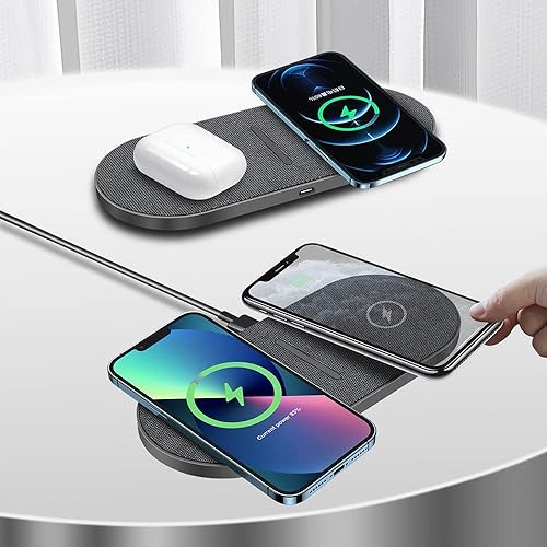 Miniatura 3 de Cargador inalámbrico dual de 20 W para múltiples dispositivos, almohadilla de carga inalámbrica rápida de 40 W para iPhone de Apple, AirPods, para