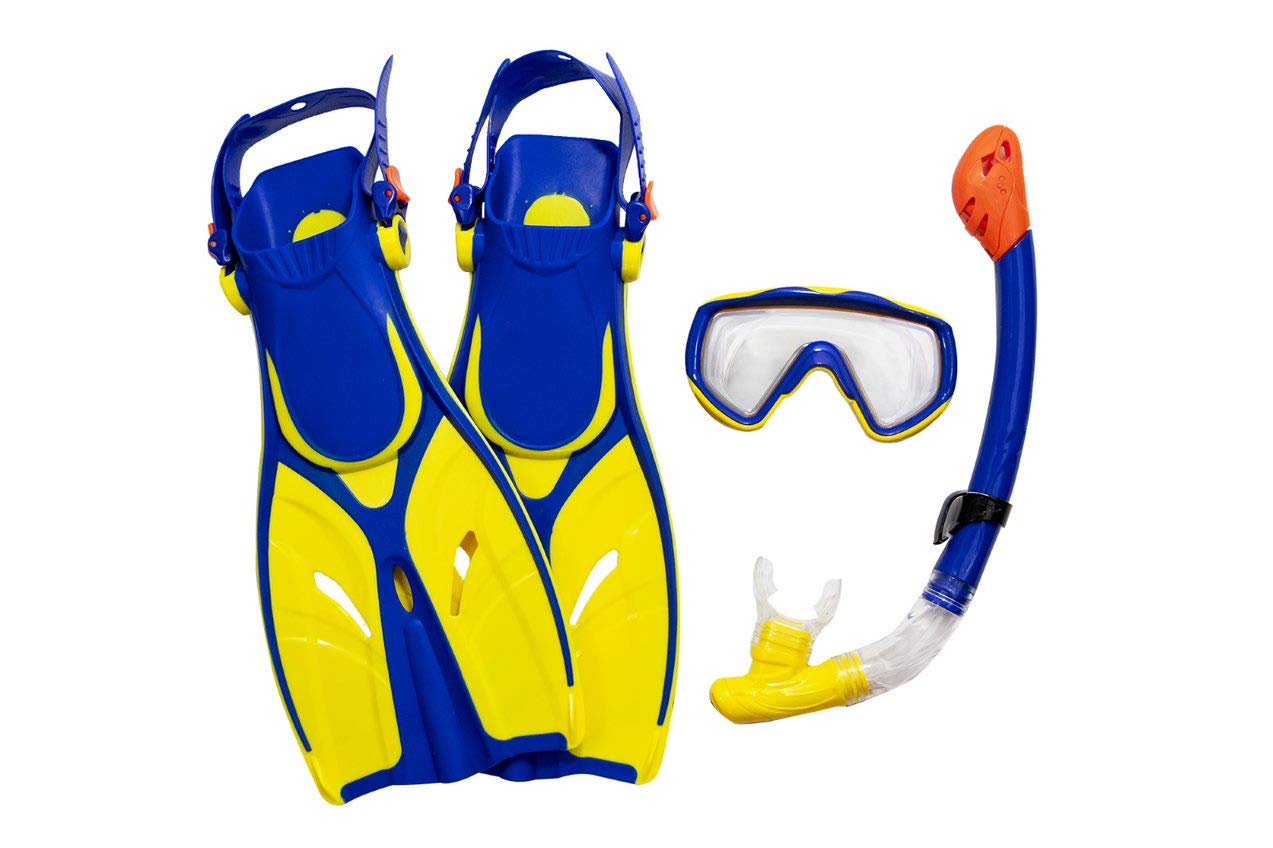 SWIMLINE Snorkel and Fins Set for Pool and Ocean, Thermotech Set, Fins 1-4 : Sports & Outdoors