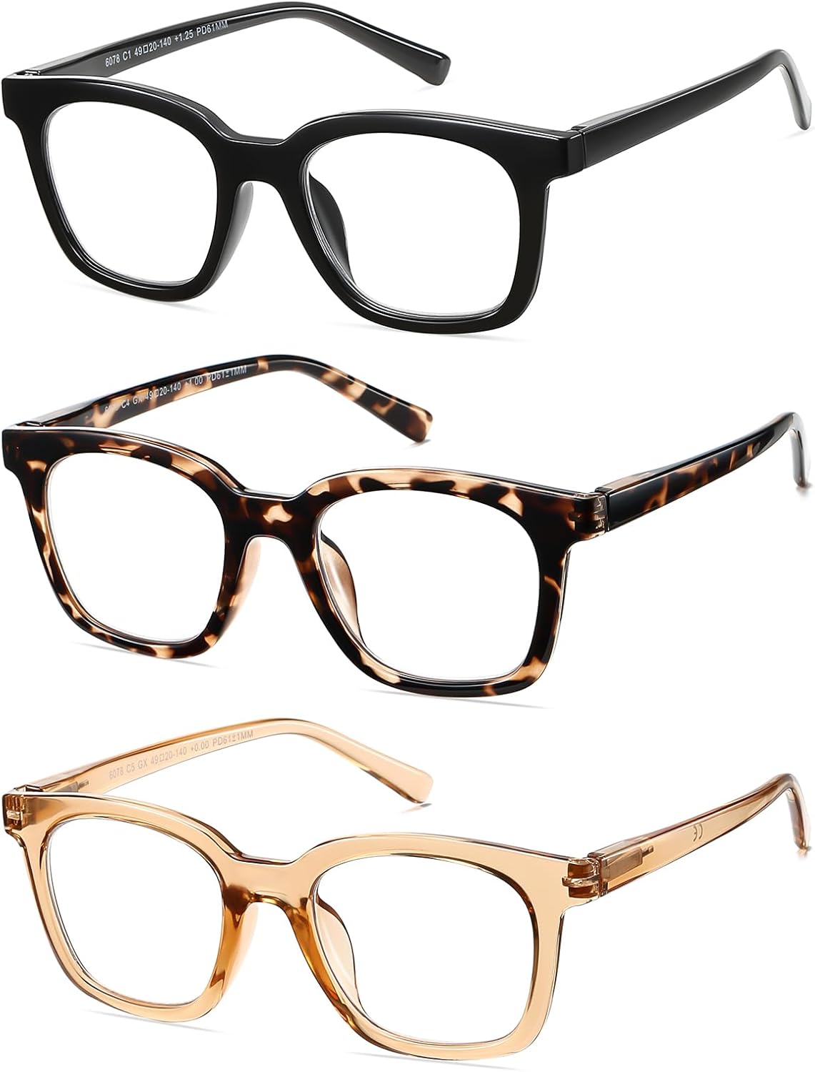 Reading Glasses For Women Blue Light Blocking Square Computer Reader Stylish Unbreakable Large Eyewear LK6078 - Image 2