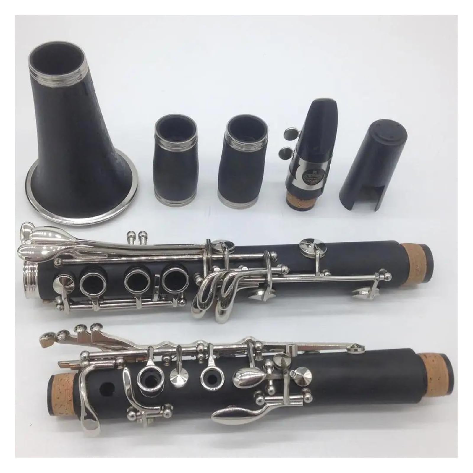 17 Teclas Teclas De Cuerpo De Baquelita Clarinete En Tono Bb Instrumentos De Clarinete Con Llave Chapada En Plata Con Boquilla Kit de Clarinete