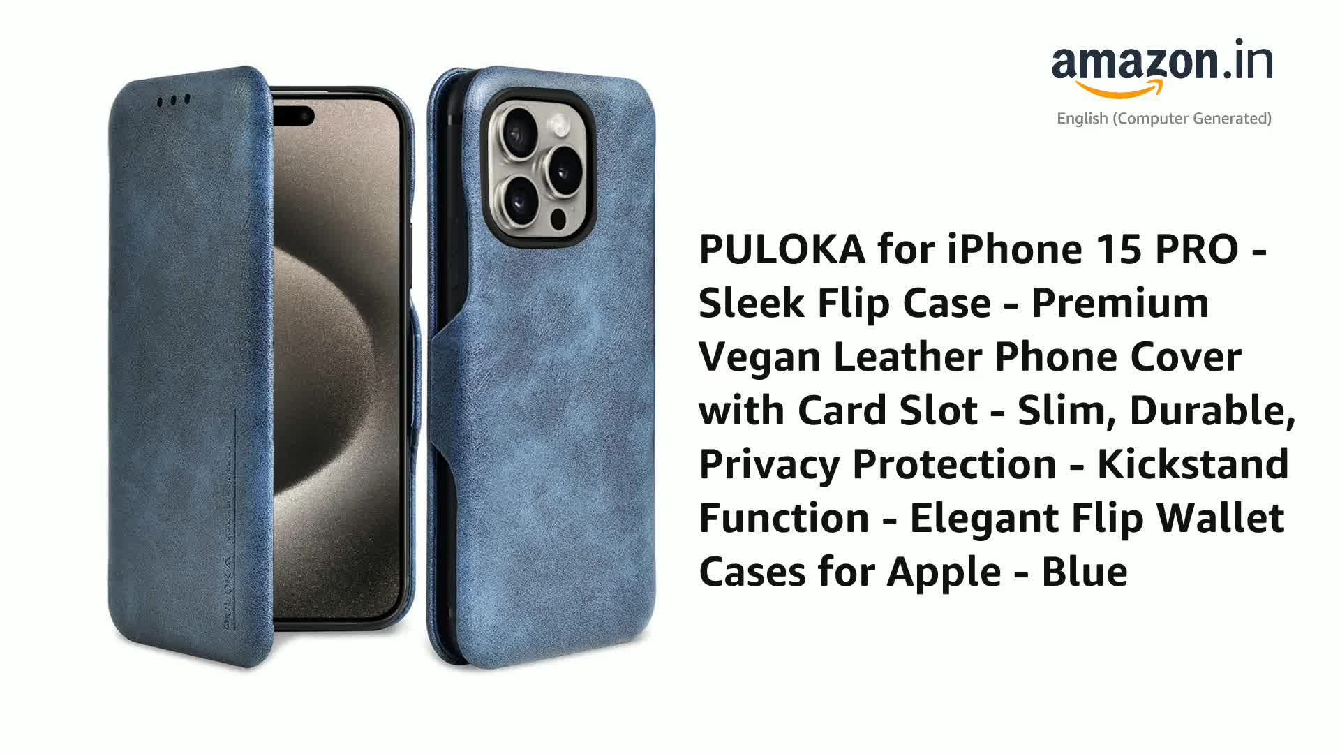 PULOKA Premium Vegan Leather Phone Cover for iPhone 15 PRO - Sleek