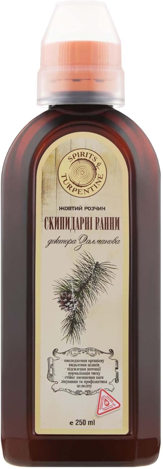 Zalmanov’s Detox Turpentine Baths Yellow Emulsion by Doctor Pirogov’s lab, 250 ml / 8.5 Fl Oz