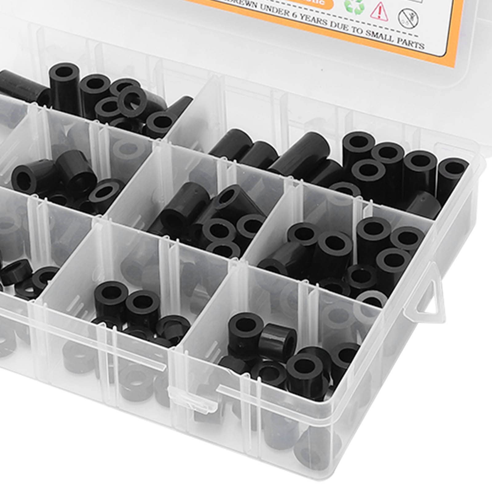 Nylon Flat Washers Nylon Industrial Plastic Round Tubes 70pcs M3 X (2-10mm) Nylon Spacers Standoff White Round Washers Kit Acrylic Industrial Plastic Round Rods Black Nylon Washers - View #6