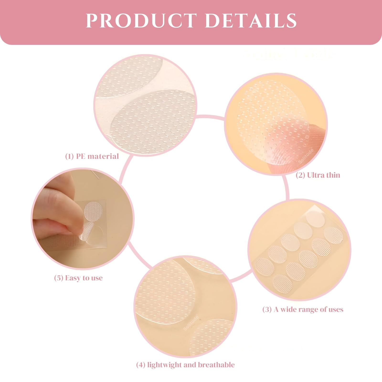 Solitude 80 Patches Invisible Ear Lobe Support Patches for Earrings & big Jhumkas Earlobe Tapes & Stickers Transparent Earring Supporter for Girls & Women Heavy Earrings - Image 6 thumbnail