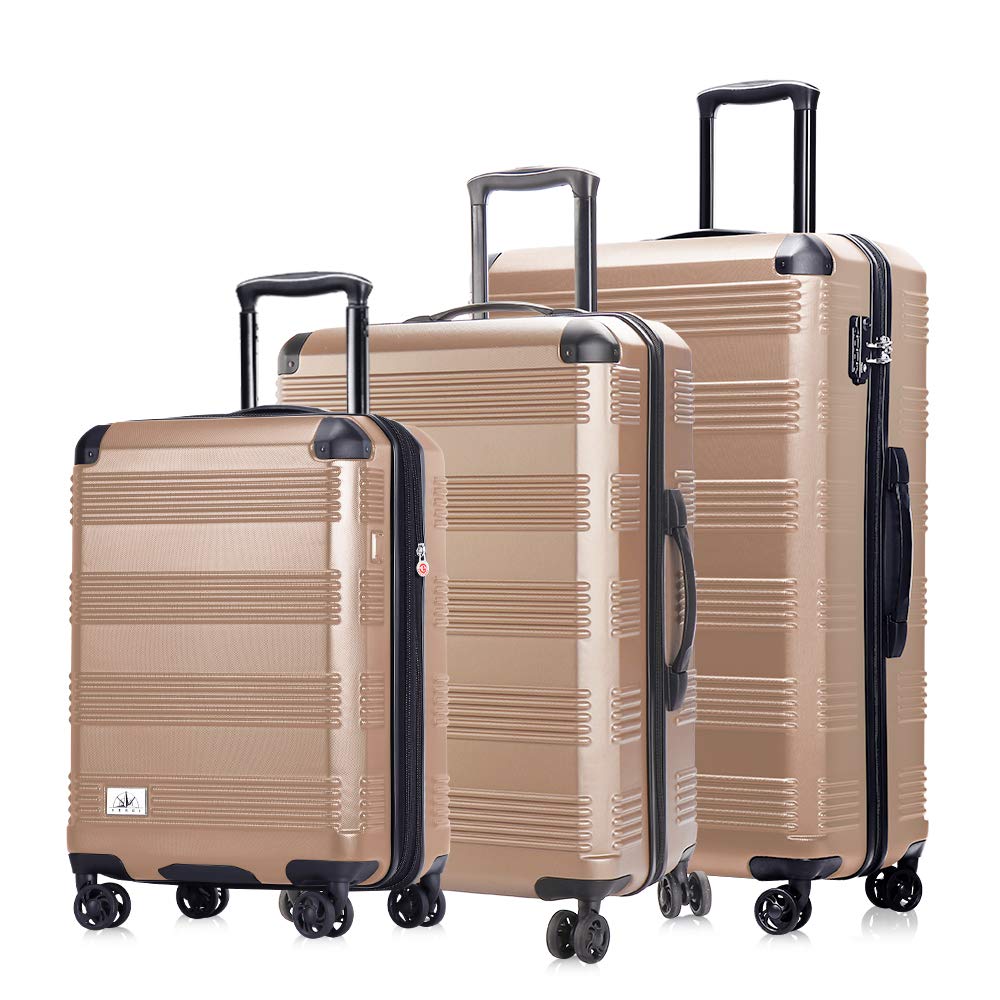Buy Luggage Set 3 Piece Lightweight with USB Port Hardside Carry On