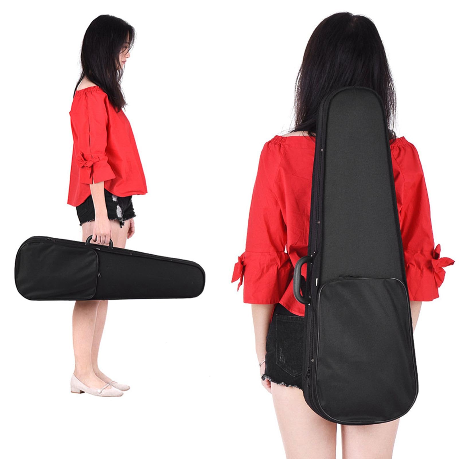 Violin Case 4/4 Full Size Hard Shell Nylon Oblong with Shoulder Straps Solid Handle (Beige)
