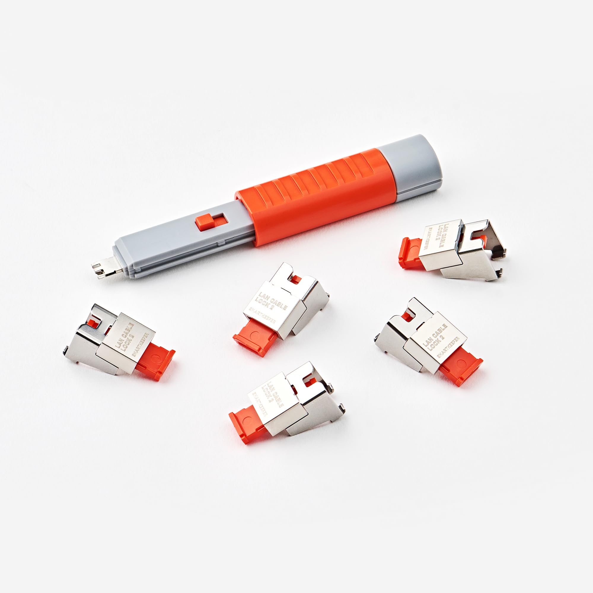 Bloqueur de câble LAN SmartKeeper anti-déconnexion pack de 5 verrous orange
