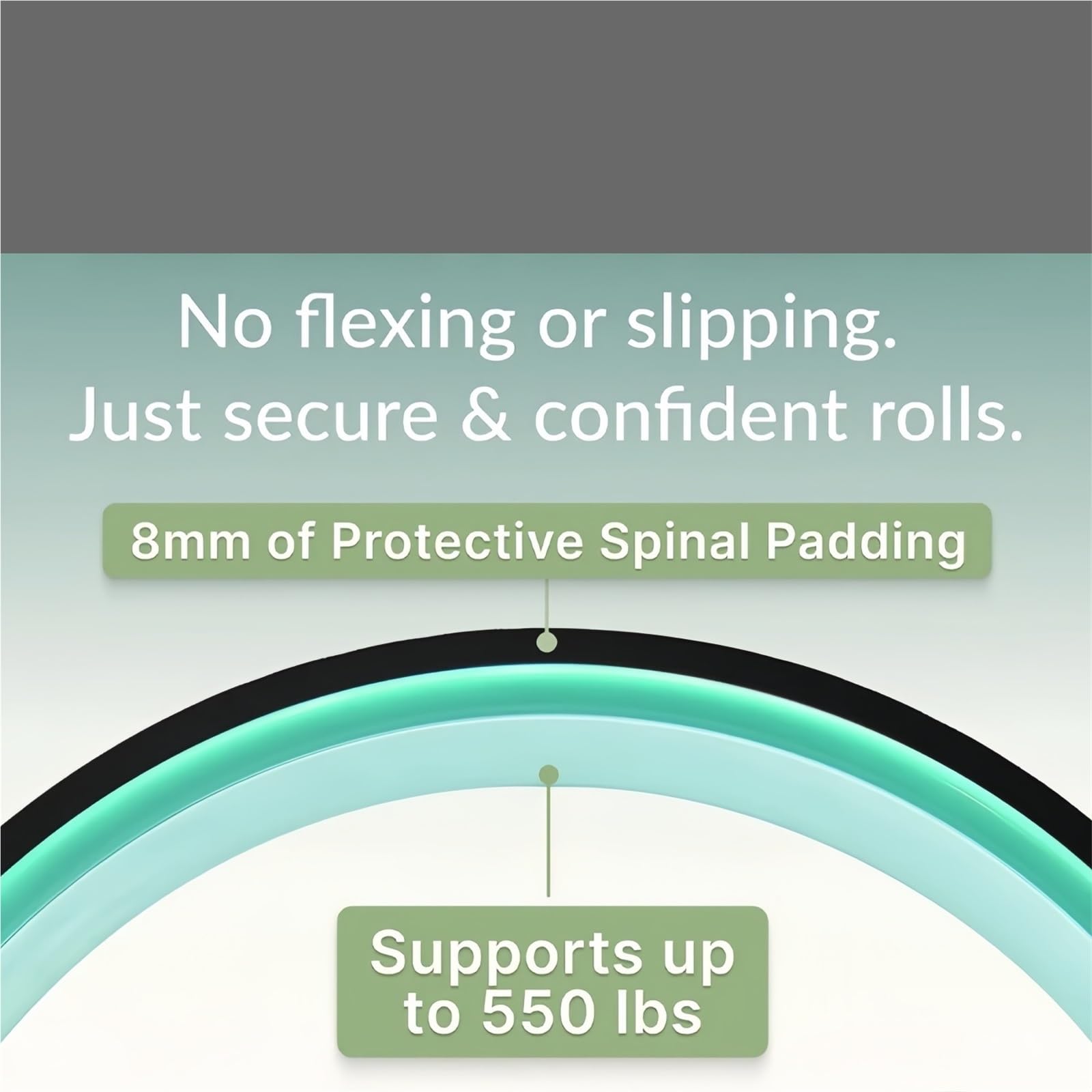 Ruota da Yoga 33 cm con Schiena Aperta, Attrezzatura for, Ruota for Fitness, Rullo Piegato All'Indietro, Anello for Pilates a casa per alleviare Il Mal di Schiena