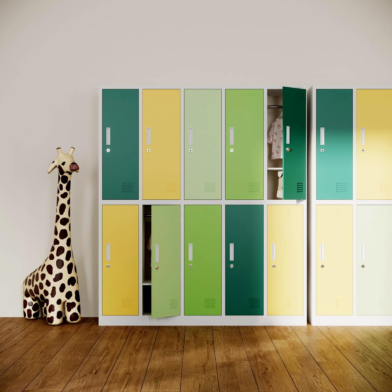 Jan Nowak Schließfachschrank 5B2AS Umkleideschrank 10 Fächer Stahlblech Pulverbeschichtet 150x136x45 cm