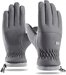 Luvas de esqui de inverno para homens, mulheres, antiderrapante, plus - luva de veludo engrossada à prova d'água para clima frio, luvas de ciclismo P/M