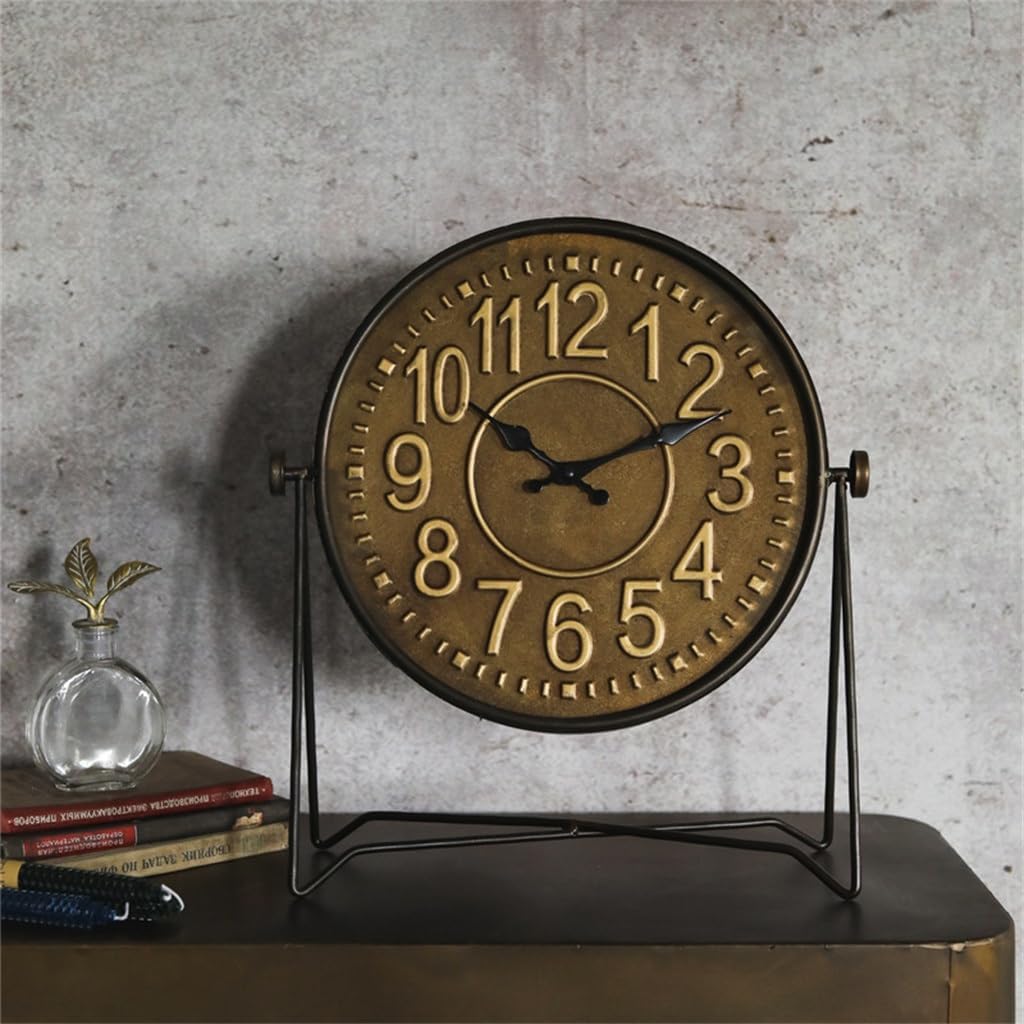 NSUQOA インダストリアルスタイルのホームクロックオーナメントレトロ