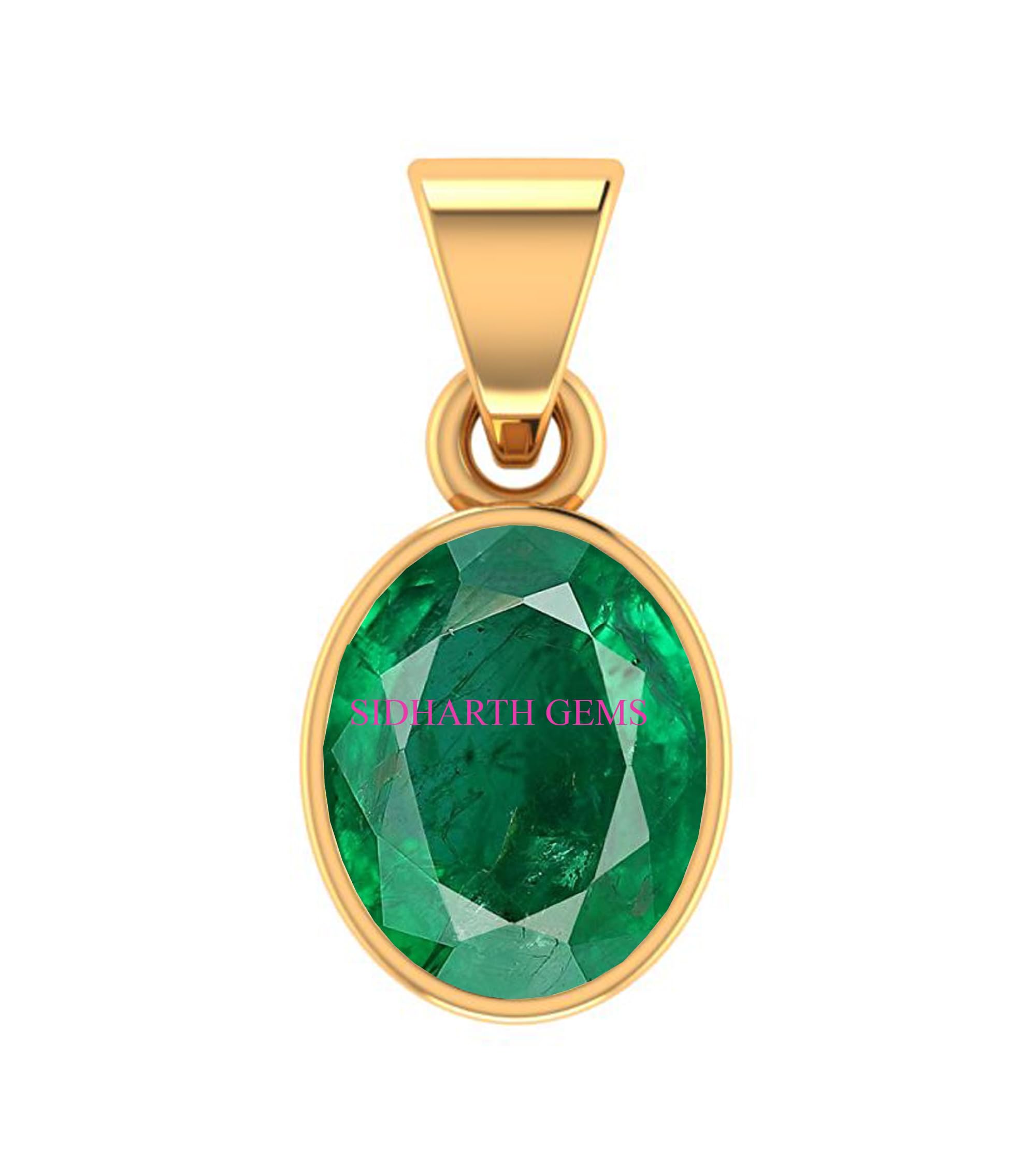 13.25 Ratti 12.00 Carat Lab Certified Natural Emerald Loose Gemstone Panna Gold Plated Pendant Locket for Men and Women (Astrological Purpose)-image-24