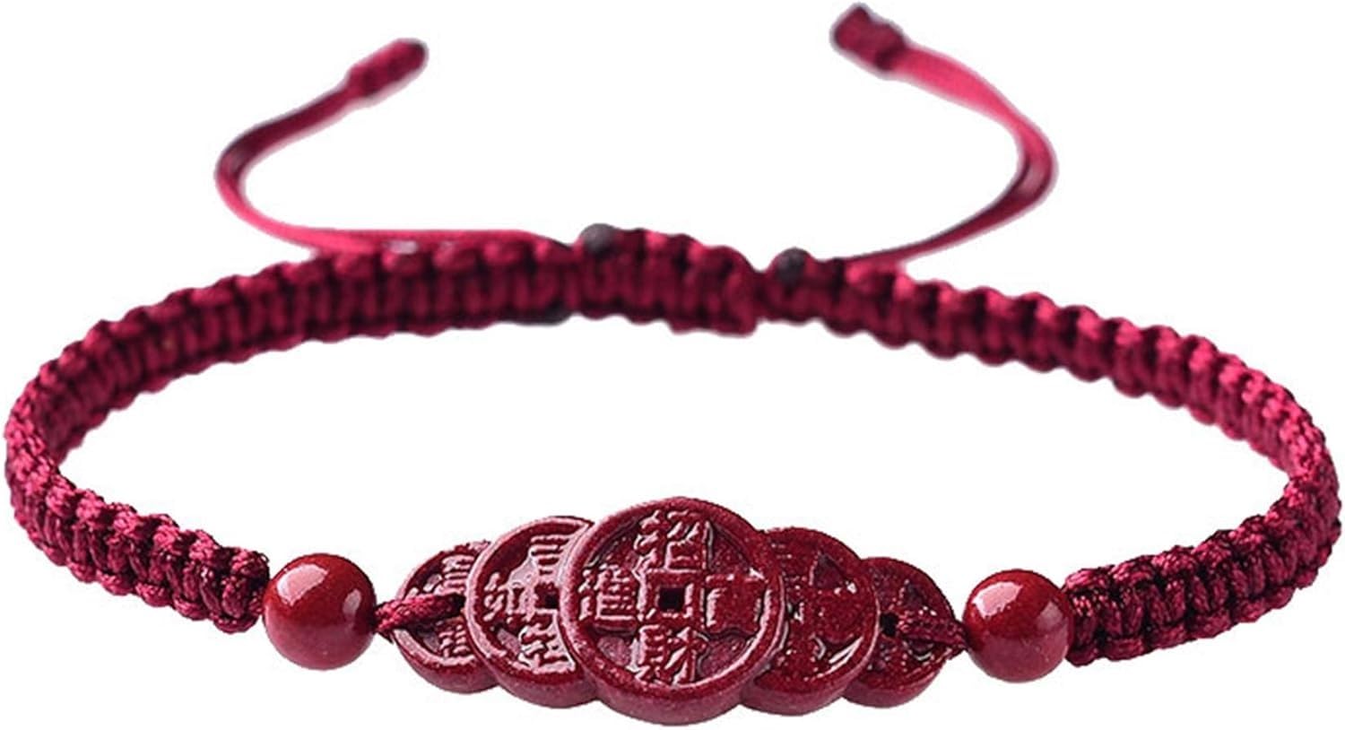YNIYUJKL Bracelets,Lucky Charm,Feng Shui Wealth Red Cinnabar Bracelet For Women Cinnabar Five Emperor Money Cinnabar Bead Bracelet Braided Charm Bracelet Adjustable Talisman For P