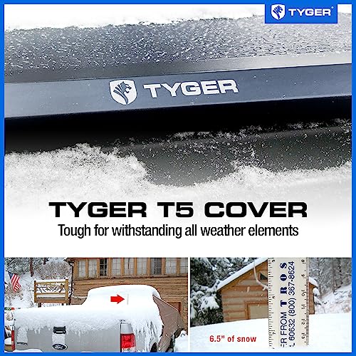 Image of Tyger Auto T5 Tri-Fold Alloy Hardtop Truck Bed Tonneau Cover Compatible with 2024-2025 Ford Ranger | Fleetside 5' (61 inch) Bed | TG-BC5F1022