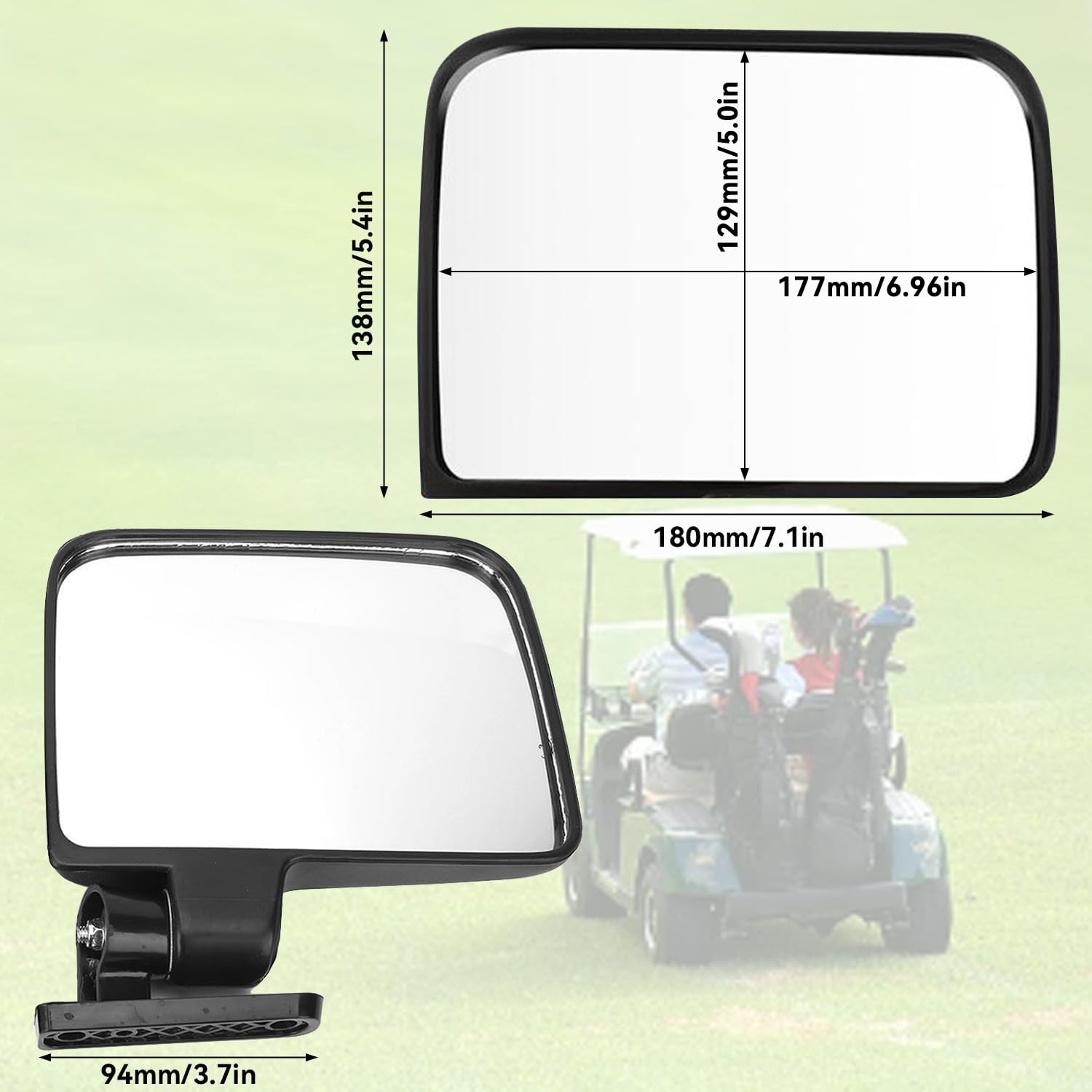Coppia di Specchietti Laterali Pieghevoli, 138x180 cm Specchietti Retrovisori Convessi Ricambio per Accessori per Trattori per Carrelli UTV Club Car