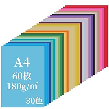 【4/30】su様【厚紙】❌ Amazon | Acidea コピー用紙 カラー 板紙 A4 超厚 30色 60枚