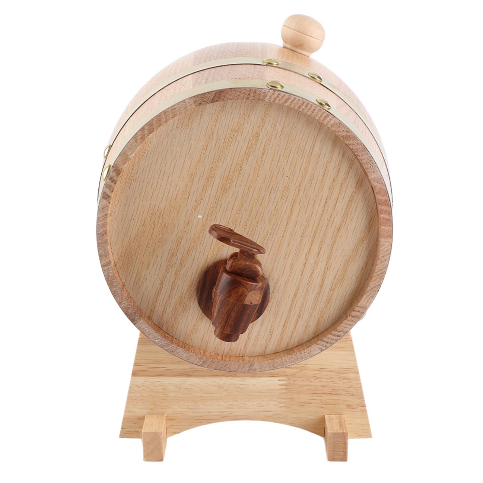 Whisky di Quercia da 3 Litri, Dispenser per Vino in Legno di Quercia con Supporto in Legno, Espositore per Rubinetto Rivestito in Alluminio per Whisky, Rum, Tequila, Vino, da Bar Rustico,