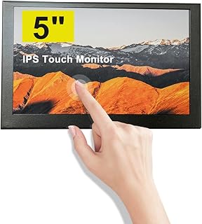 LESOWN Mini Monitor HDMI 5 inch IPS Small Monitor Portatil 800x480 LCD 5" Capacitive Touch Screen Metal Case Dual Speakers Potable Monitor PC HDMI Display