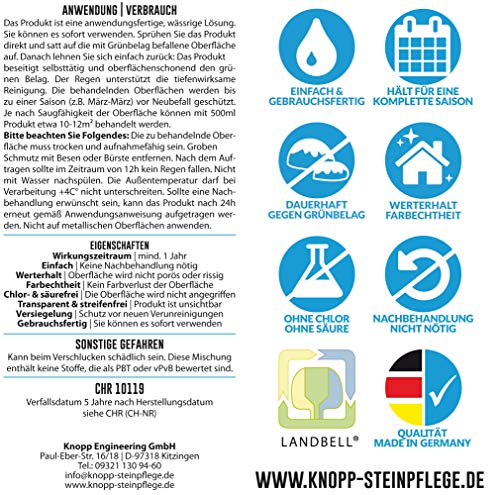 Grünbelagentferner Knopp für Algen- und Moosentfernung