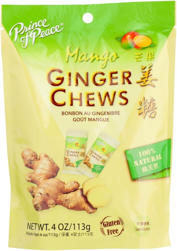 Prince of Peace Ginger Chews With Mango, 4 oz. Chews - 5 Pack
